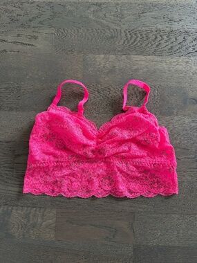 Victoria’s Secret PINK Hot Pink Lace Bralette Small Festival Concert Lingerie